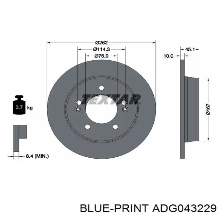 Tarcza hamulcowa tylna Hyundai/Kia 58411G2300 cena, od 39,39 USD