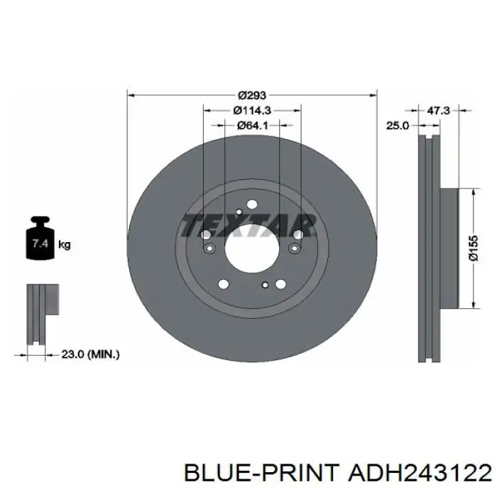 45251T3VA01 Honda Tarcza hamulcowa przednia