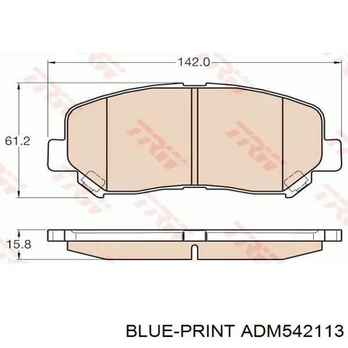 Klocki hamulcowe przednie tarczowe Blue Print ADM542113 cena, od 27,00 USD