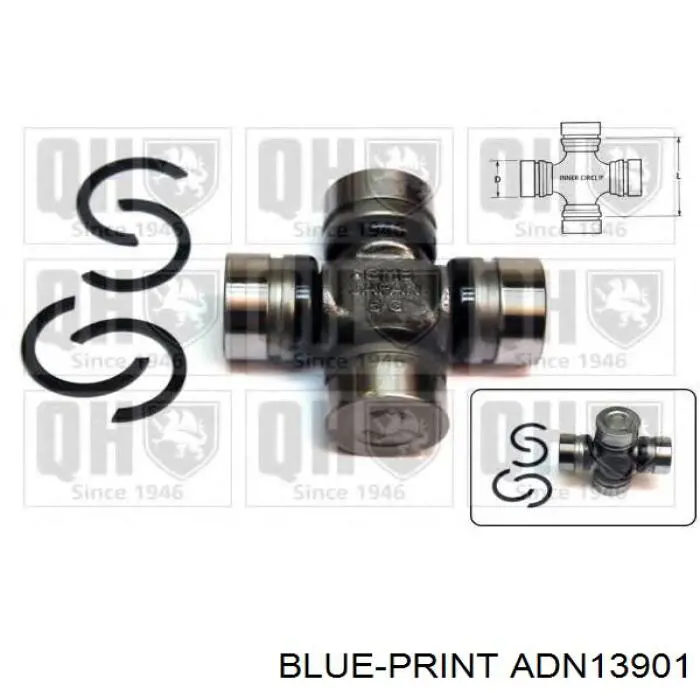 Do koszyka ADN13901 Blue Print Krzyżak wału Cardana tylnego