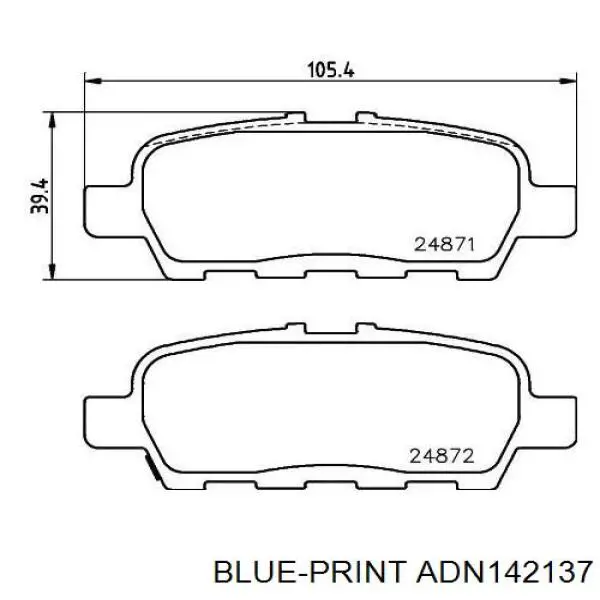 Do koszyka ADN142137 Blue Print Okładziny (klocki) do hamulców tarczowych tylne