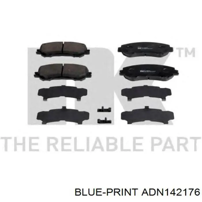 Klocki hamulcowe przednie tarczowe Blue Print ADN142176 cena, od 26,82 USD