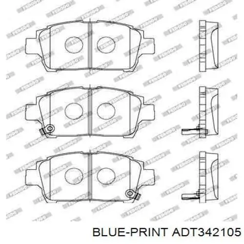 Do koszyka ADT342105 Blue Print Klocki hamulcowe przednie tarczowe