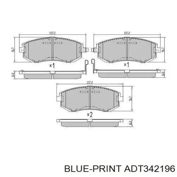 Do koszyka ADT342196 Blue Print Klocki hamulcowe przednie tarczowe