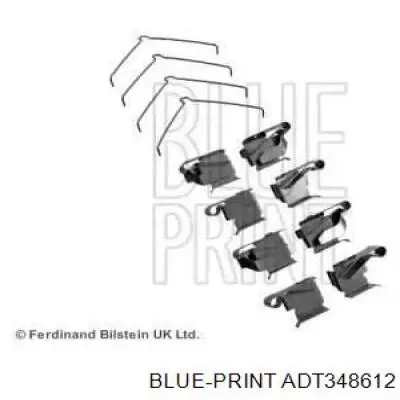 ADT348612 Blue Print zestaw naprawczy klocków hamulcowych