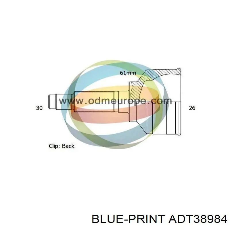 Przegub homokinetyczny przedni zewnętrzny Blue Print ADT38984 cena, od 62,65 USD