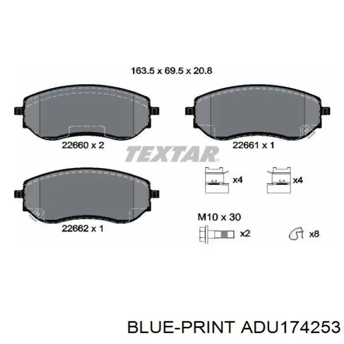 Klocki hamulcowe przednie tarczowe Mercedes 4704205300 cena, od 70,77 USD