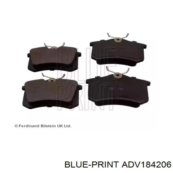 Okładziny (klocki) do hamulców tarczowych tylne Blue Print ADV184206 cena, od 7,66 USD