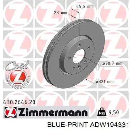 Tarcza hamulcowa przednia 13517847 General Motors