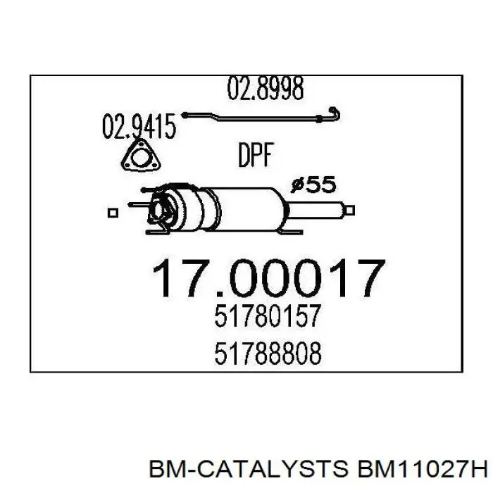 Do koszyka Filtr cząstek stałych układu wydechowego Opel Vectra C 