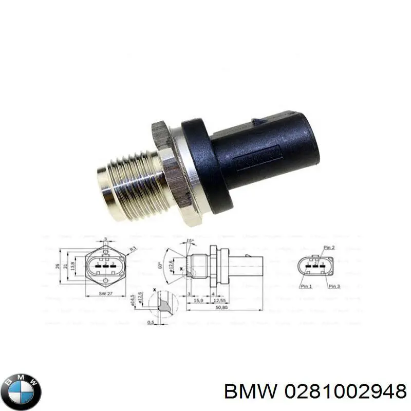 0281002948 BMW Czujnik ciśnienia paliwa
