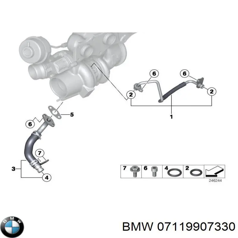 Uszczelka (pierścień) przewodu chłodzenia turbiny, zasilanie do BMW 1 (F21)