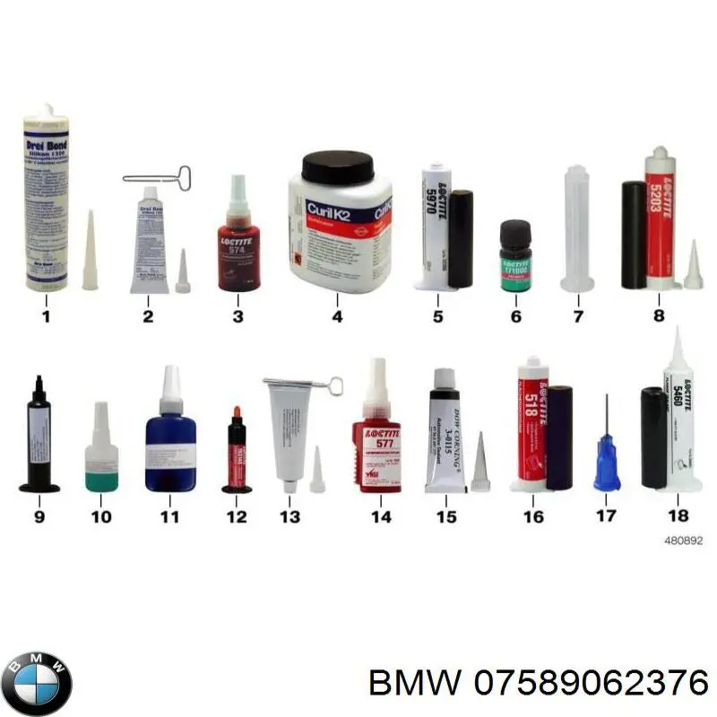 Szczeliwo silikonowe BMW 07589062376 cena, od 10,03 USD