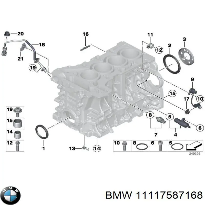 Uszczelniacz wału korbowego silnika tylny 11117587168 BMW