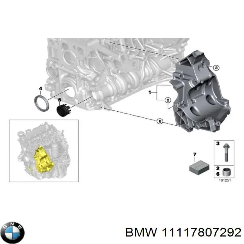 11117807292 BMW Zestaw uszczelek silnika dolny