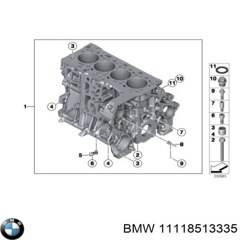 11118513335 BMW Śruba głowicy cylindrów