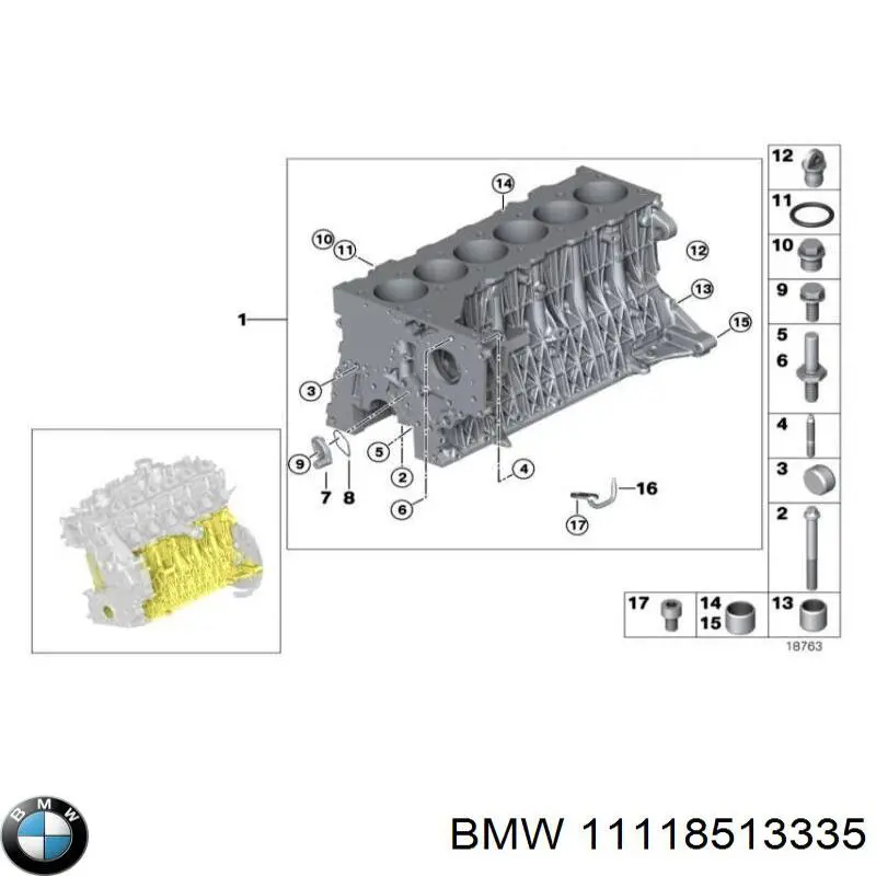 Śruba głowicy cylindrów BMW 11118513335 cena, od 8,22 USD