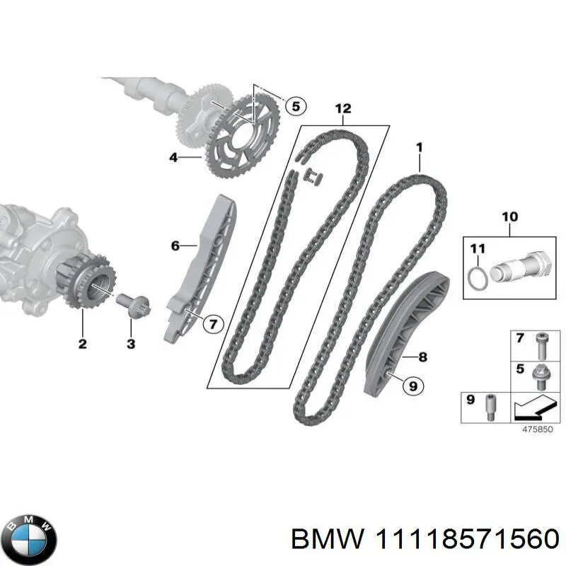 Do koszyka 11118571560 BMW Śruba głowicy cylindrów
