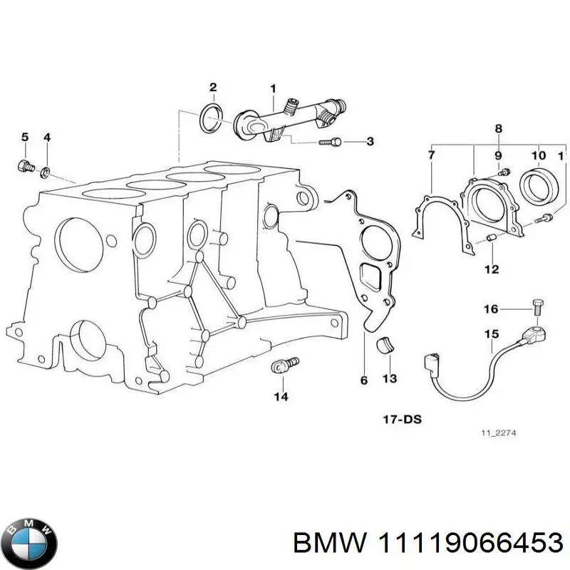 11119066453 BMW zestaw uszczelek silnika dolny