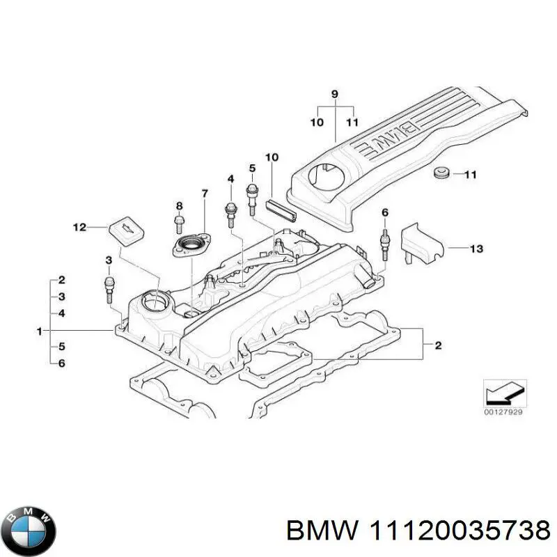 11120035738 BMW uszczelka pokrywy zaworowej silnika, zestaw