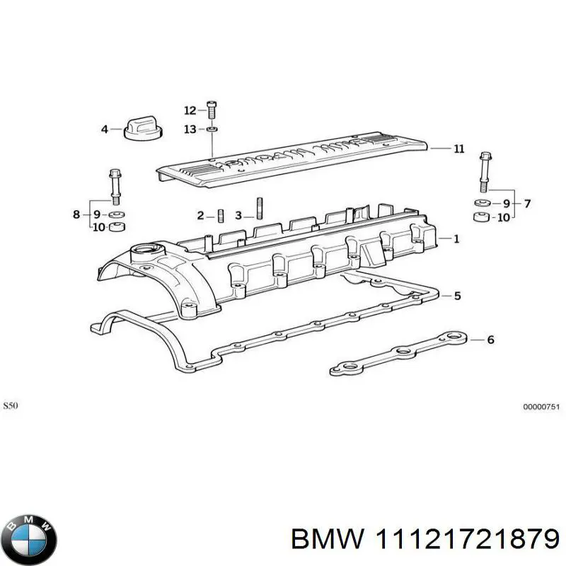 Uszczelka pokrywy zaworowej silnika BMW 11121721879 cena, od 2,64 USD