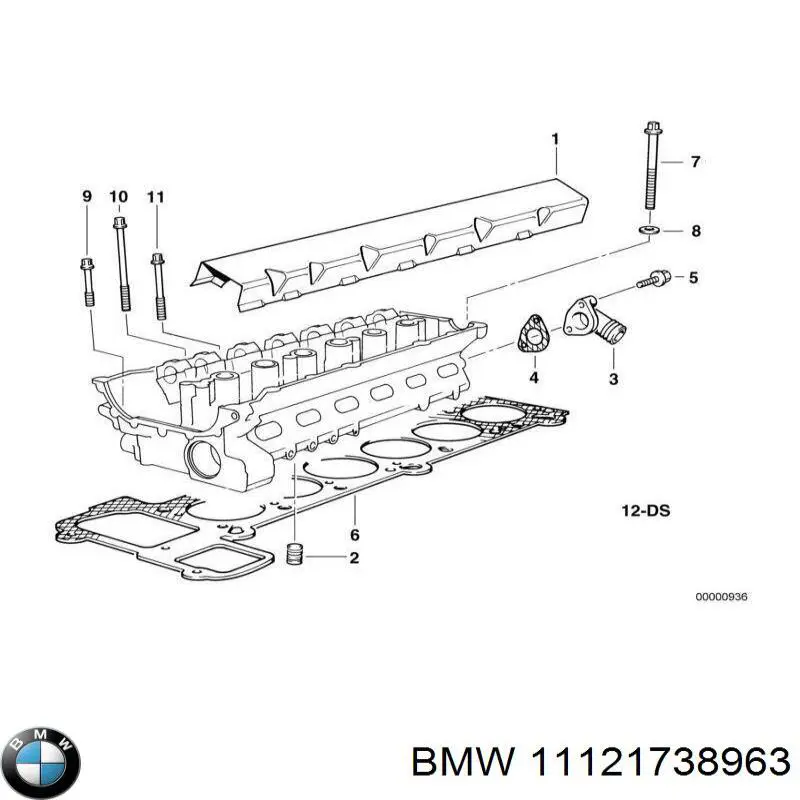 11121738963 BMW uszczelka kołnierza (trójnika układu chłodzenia)