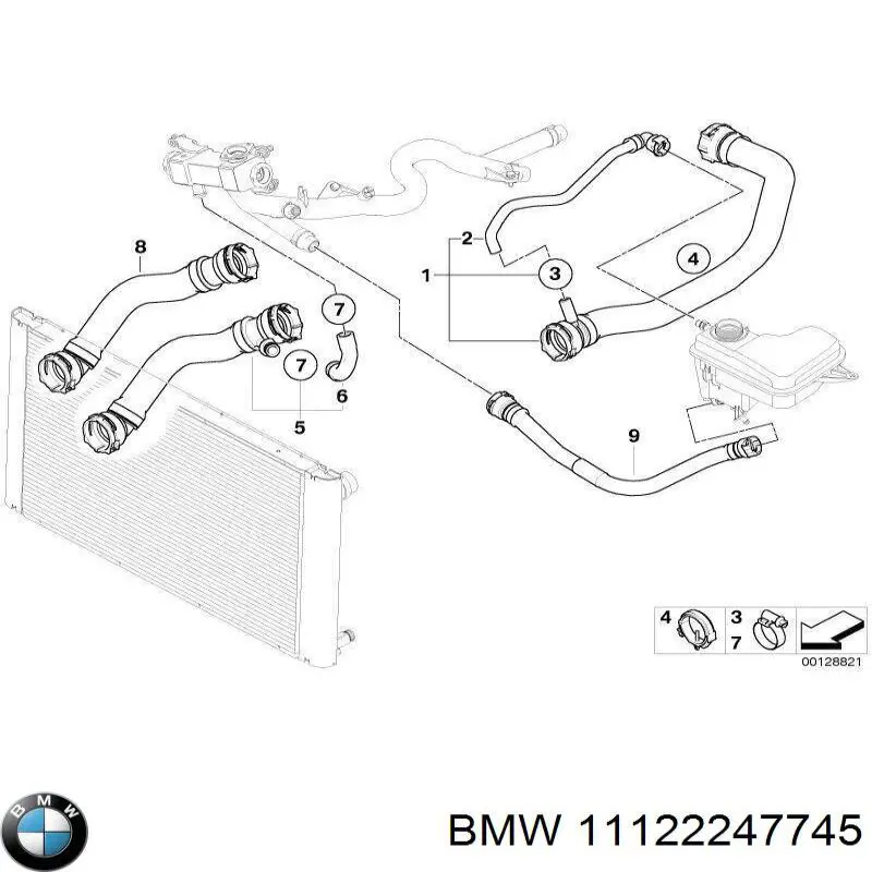 Do koszyka 11122247745 BMW Uszczelka kołnierza (trójnika) układu chłodzenia