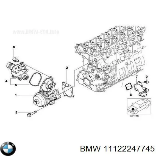 Uszczelka kołnierza (trójnika) układu chłodzenia do BMW 3 (E92)