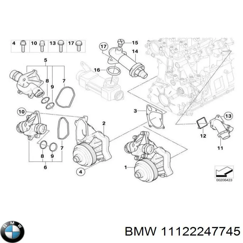 Uszczelka kołnierza (trójnika) układu chłodzenia BMW 11122247745 cena, od 9,59 USD