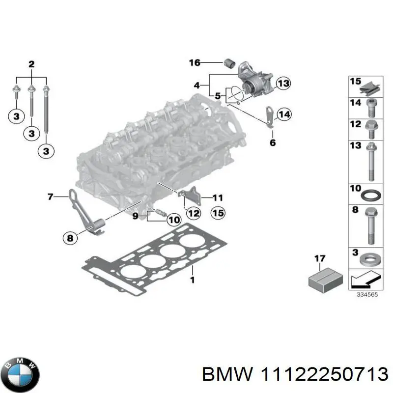 11122250713 BMW zestaw uszczelek silnika górny