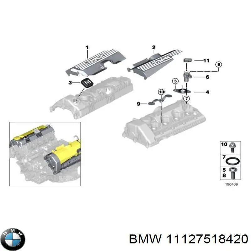 Uszczelka czujnika położenia wałka rozrządu do BMW 7 (E65, E66, E67)