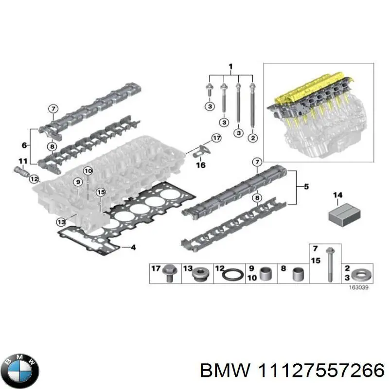 Uszczelka głowicy cylindrów BMW 11127557266 cena, od 74,41 USD
