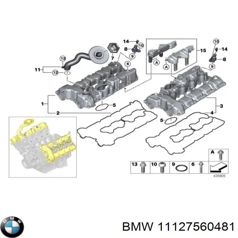 Korek wlewu oleju BMW 11127560481 cena, od 8,01 USD