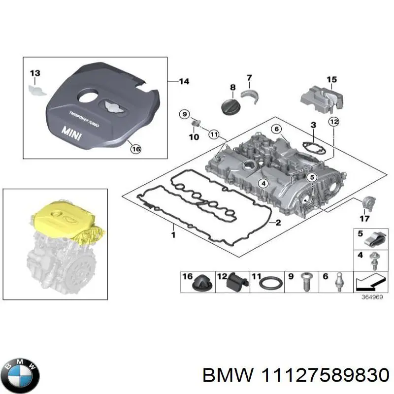 Do koszyka 11127589830 BMW Pierścień uszczelniający gniazda świecy