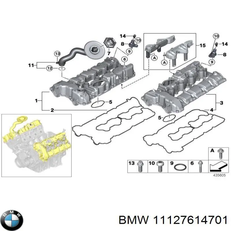 Uszczelka pokrywy zaworowej silnika, zestaw BMW 11127614701 cena, od 49,37 USD