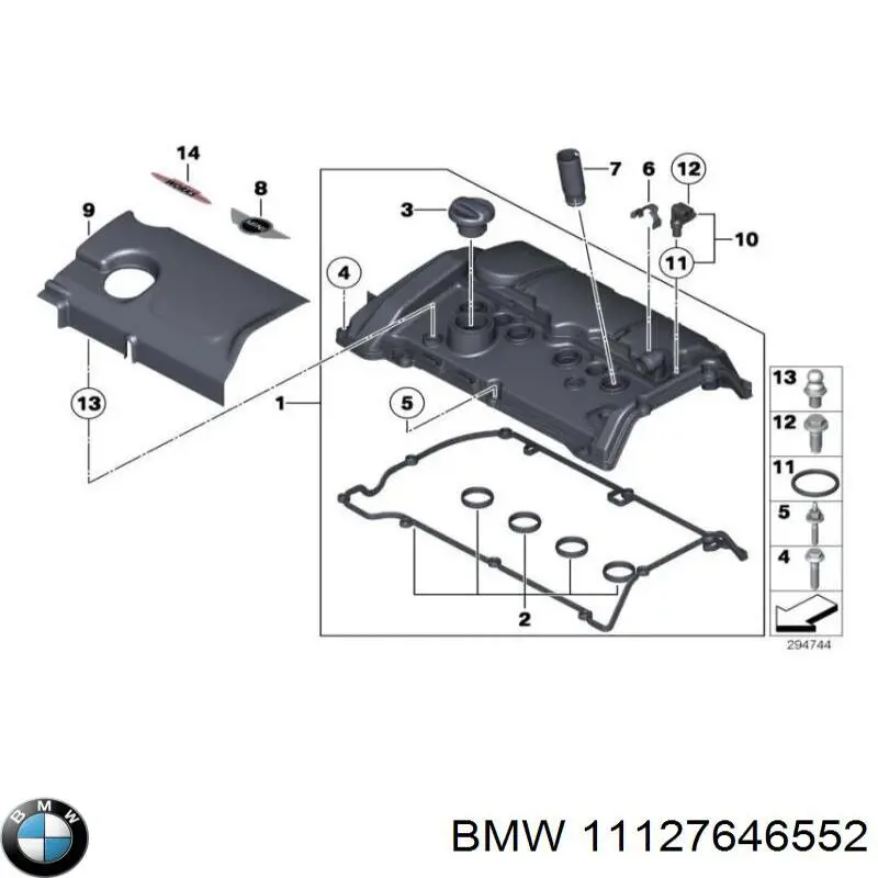 Pokrywa zaworowa BMW 11127646552 cena, od 139,95 USD