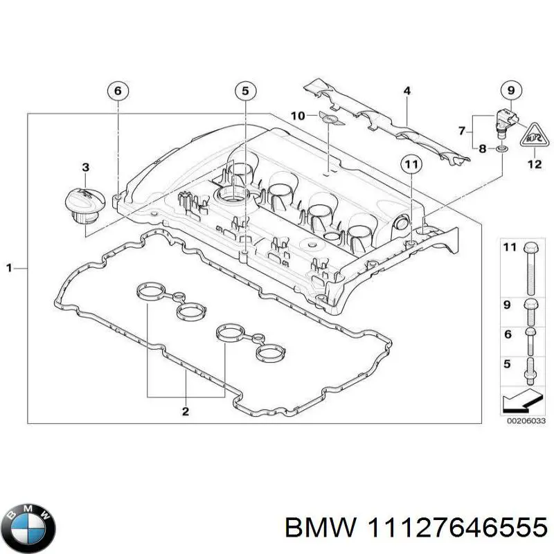 Pokrywa zaworowa BMW 11127561714 cena, od 141,40 USD