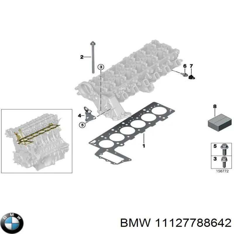 Uszczelka głowicy cylindrów BMW 11127788642 cena, od 128,77 USD