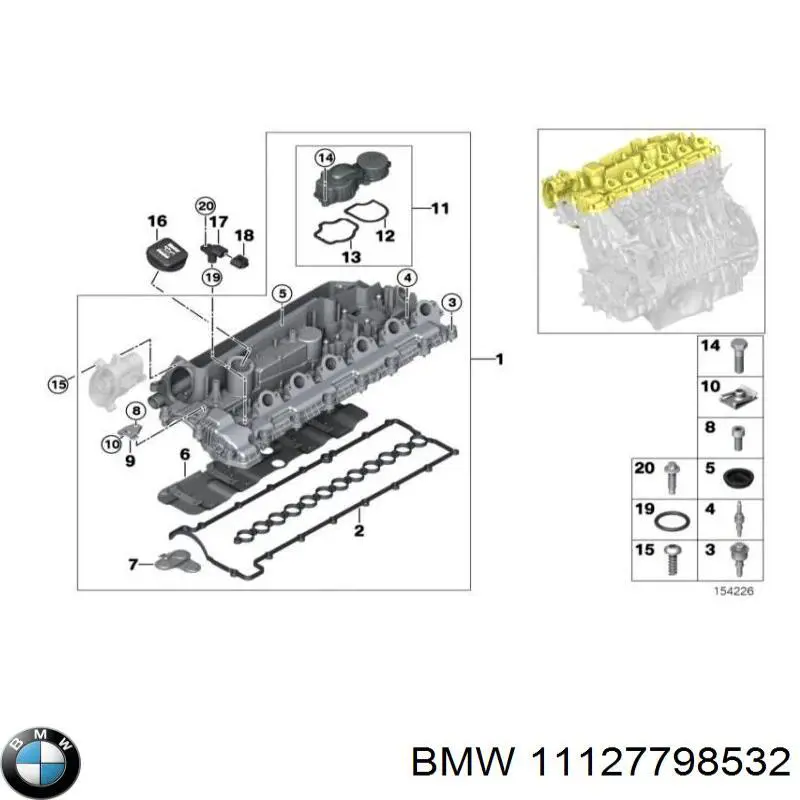 Śruba głowicy cylindrów BMW 11127798532 cena, od 81,79 USD