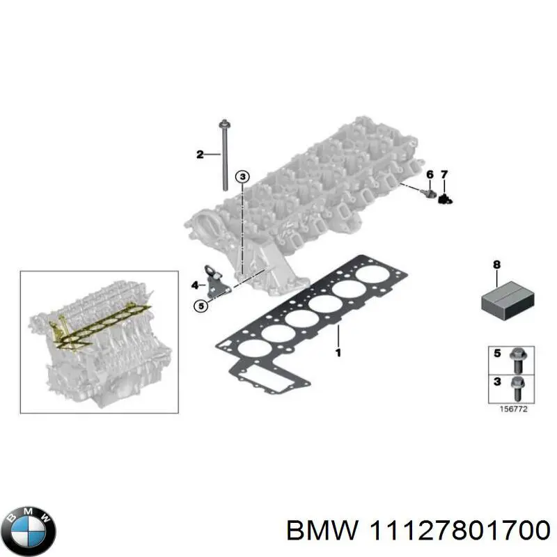 Do koszyka 11127801700 BMW Uszczelka głowicy cylindrów