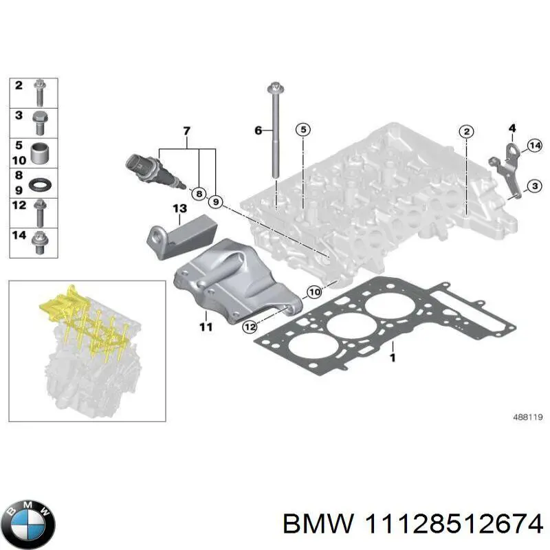 11128512674 BMW śruba głowicy cylindrów