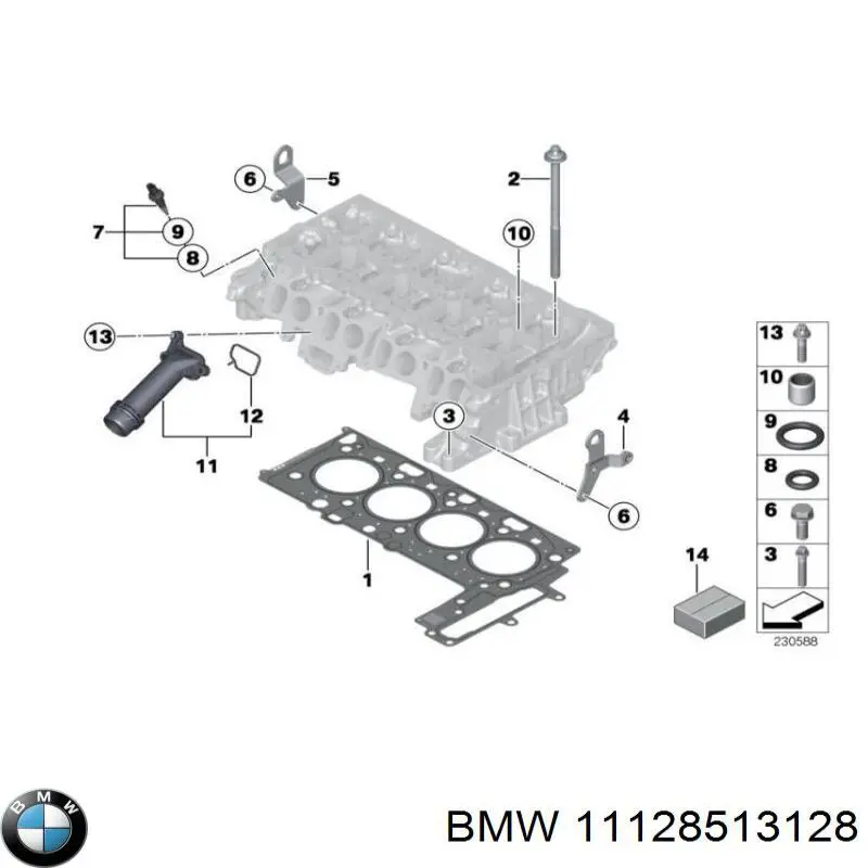 11128513128 BMW Śruba głowicy cylindrów
