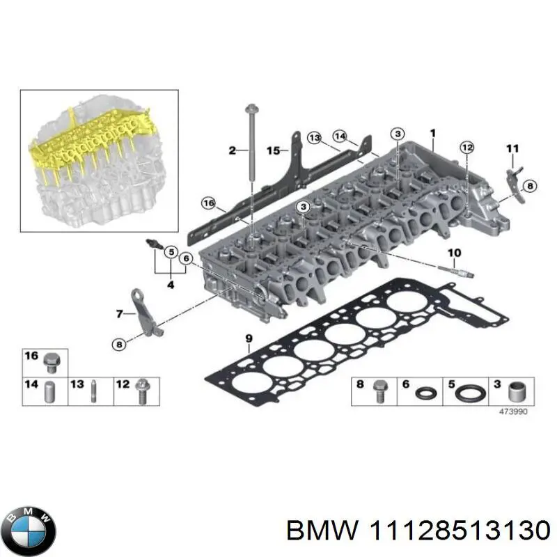 11128513130 BMW Śruba głowicy cylindrów