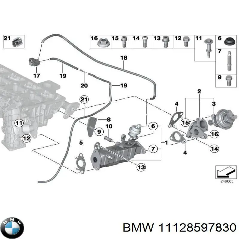 11128597830 BMW Szpilka kolektora wydechowego