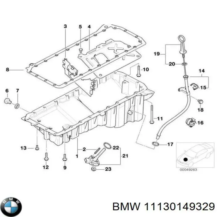 Do koszyka 11130149329 BMW Uszczelka miski olejowej silnika