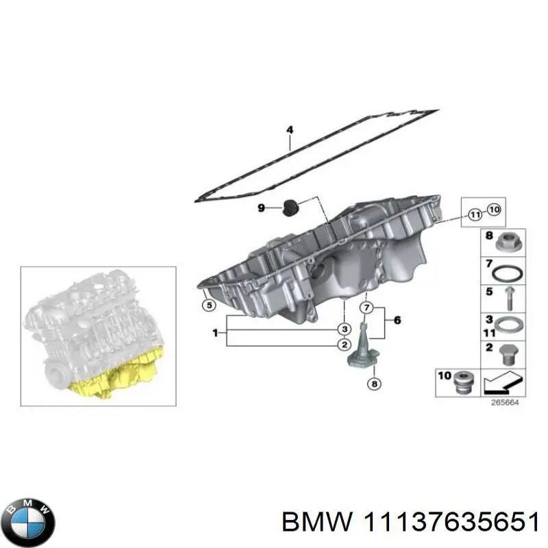 11137635651 BMW Miska olejowa silnika