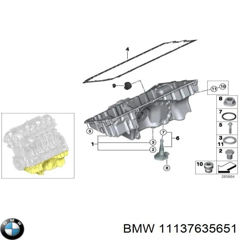 Miska olejowa silnika BMW 11137635651 cena, od 1021,99 USD