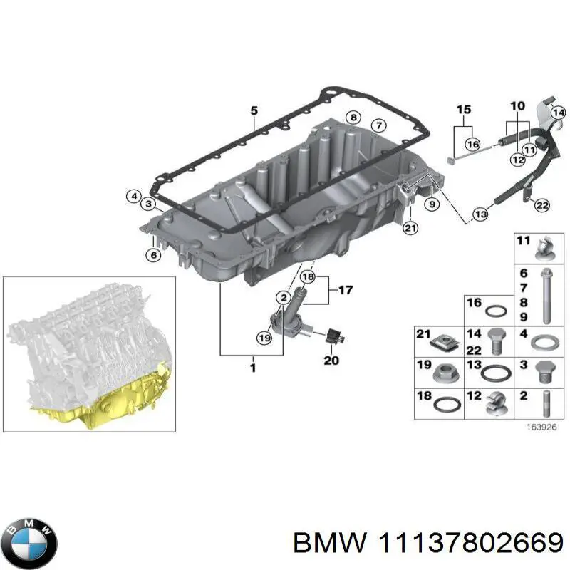 Uszczelka miski olejowej silnika BMW 11137802669 cena, od 31,87 USD
