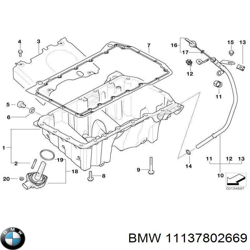 Do koszyka 11137802669 BMW Uszczelka miski olejowej silnika