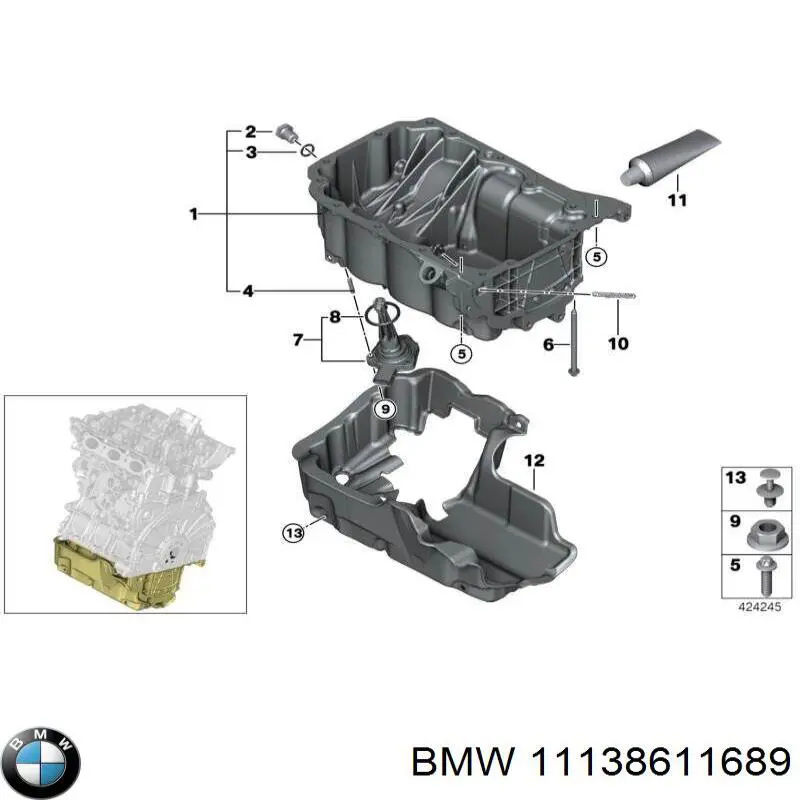 11138611689 BMW Miska olejowa silnika
